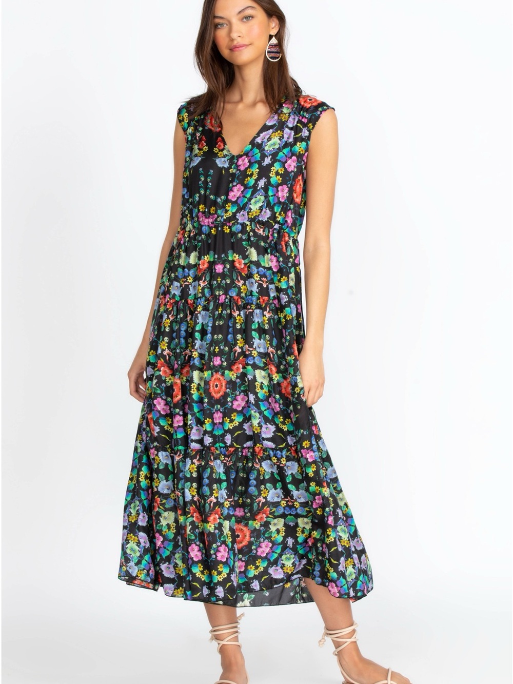 Johnny Was | 100% Silk Ella Flower Natania Dress, XL